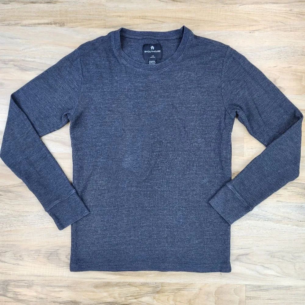 🔺️Shouthouse Gray Waffle Thermal Knit Long Sleeve Shirt Men's Medium